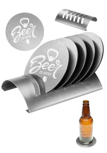6 Piece Round Coaster Sets with Stand