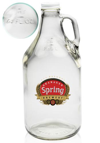 64 oz. Clear Glass Beer Growlers