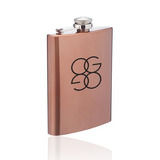 8 oz. Copper Coated Gran Torino Hip Flasks