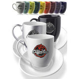 16 oz. Bistro Glossy Coffee Mugs with Ceramic Coaster