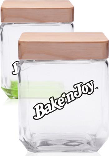 41 oz. Square Glass Candy Jars with Wooden Lid