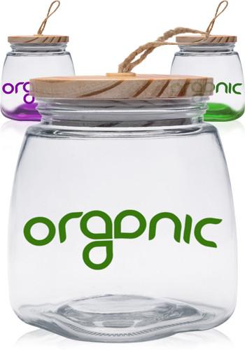 64 oz. Glass Candy Jars with Suction Wooden Lid