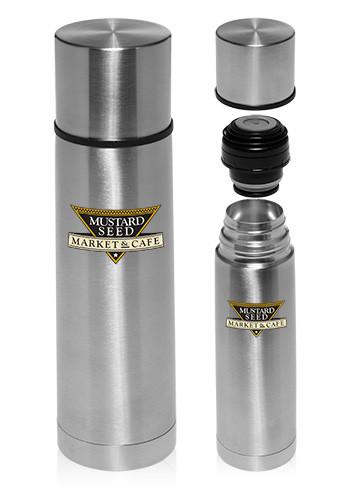 18 oz. Cylindrical Stainless Steel Vacuum Flasks