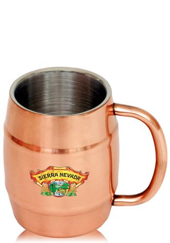 14 oz Ankara Copper Coated Stainless Steel Moscow Mule Barrel Mugs