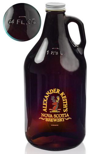 64 oz. Amber Glass Beer Growlers