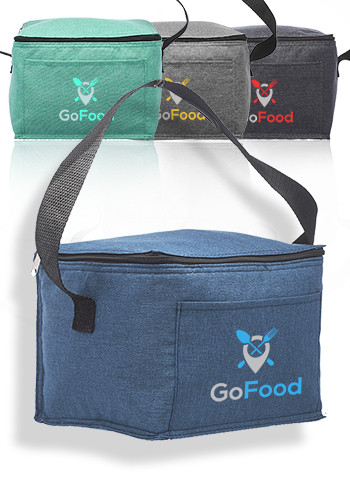 6 Pack Insulated Heathered Lunch Bags