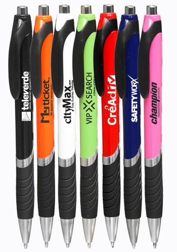 Bright Colors Rubber Grip Ballpoint Pens