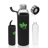 34 oz. Glass Water Bottles with Carrying Pouch