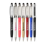 Slender Crystalline Plastic Ballpoint Pens with Stylus #BP902